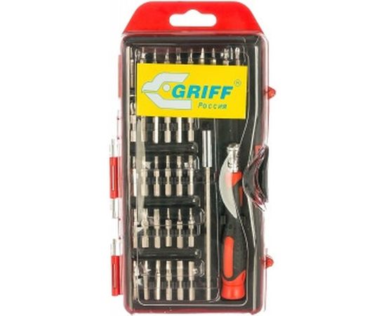 Отвертка с битами для точных работ 36 шт, CrV GRIFF 031284 – изображение 2