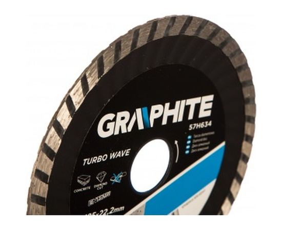 Диск алмазный turbo wave (125х22.2 мм) GRAPHITE 57H634 – изображение 2