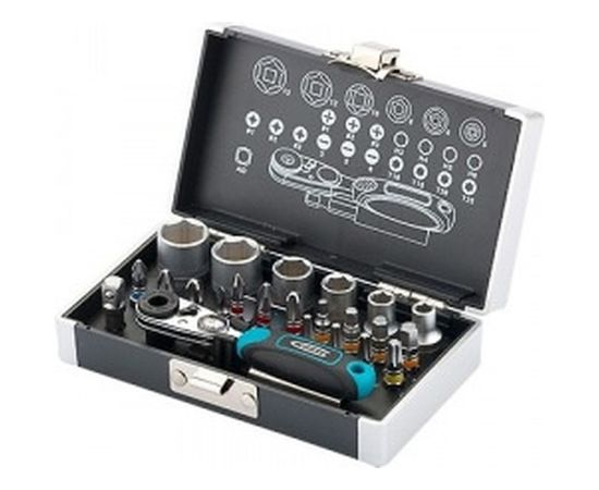 Набор бит и торцевых головок 1/4", магнитный адаптер GROSS 11361 – изображение 2