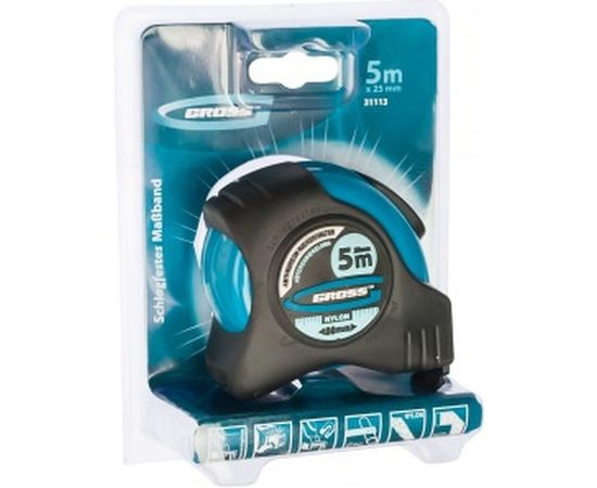 Рулетка 5 м x 25 мм GROSS Schlagfest 31113 – изображение 2