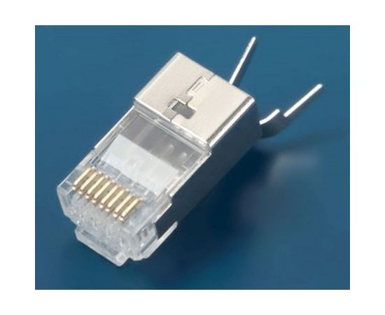 Разъем RJ-45 (8P8C) под витую пару, категория 6/6A (50µ"/ 50 микродюймов), экранированный, универсальный (для одножильного и многожильного кабеля), для толстых жил 1.35-1.5 мм (с оболочкой) 10шт Hyperline PLUG-8P8C-UV-C6-TW-SH-10 49340 – изображение 2