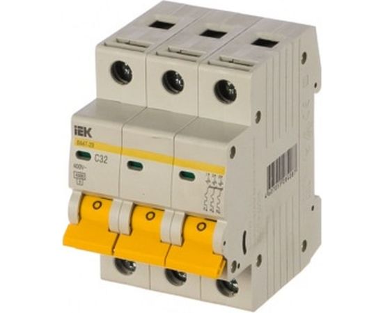 Автоматический 3-полюсный выключатель, 32А, С ВА47-29 4.5кА IEK MVA20-3-032-C – изображение 2