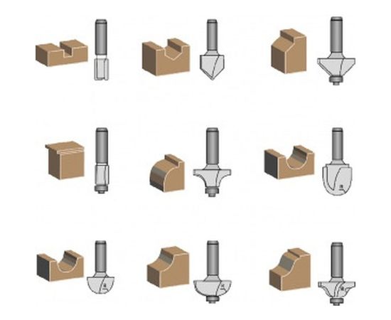 Набор фрез (12 шт; хвостовик 8 мм) GRAPHITE 57H210 – изображение 2