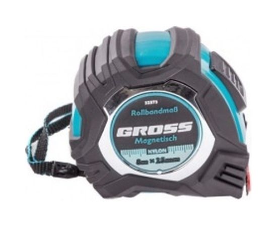 Рулетка Magnetisch, 8 м х 25 мм обрезиненный корпус GROSS 32573 – изображение 2