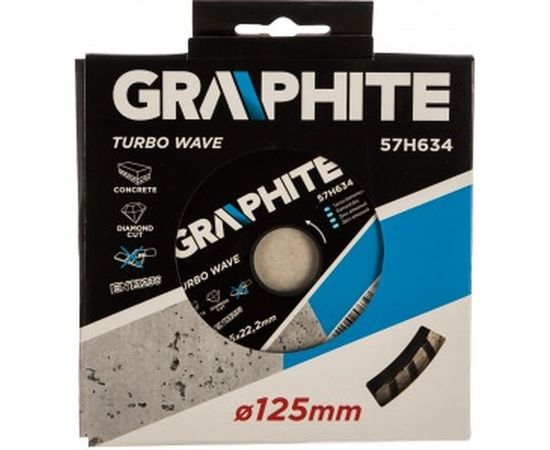 Диск алмазный turbo wave (125х22.2 мм) GRAPHITE 57H634 – изображение 3