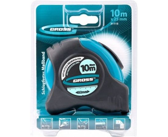 Рулетка 10мx25мм GROSS Schlagfest 31115 – изображение 3