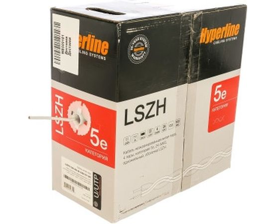 Кабель витая пара 305м Hyperline UUTP4-C5E-S24-IN-LSZH-GY 42045 – изображение 3