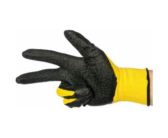 Вязаные нейлоновые перчатки с рельефным латексным покрытием Gigant G-109 – изображение 3