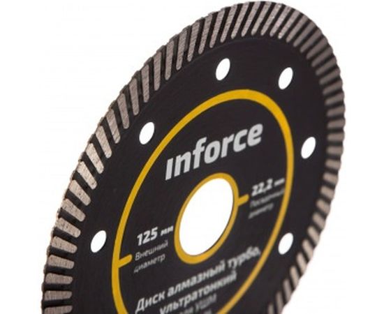 Диск алмазный турбо ультратонкий по керамике (125х22.2 мм) для УШМ Inforce 11-01-496 – изображение 3