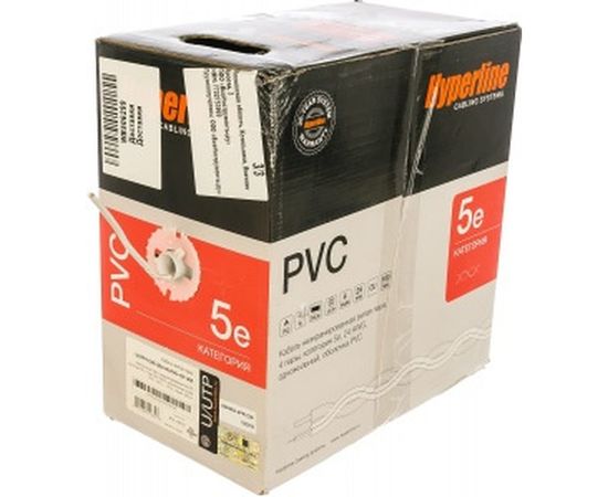 Кабель витая пара 305м Hyperline UUTP4-C5E-S24-IN-PVC-GY 41903 – изображение 3