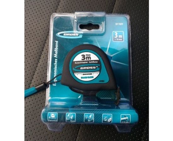 Рулетка 3 м x 16 мм GROSS Ergonomisch 31101 – изображение 4