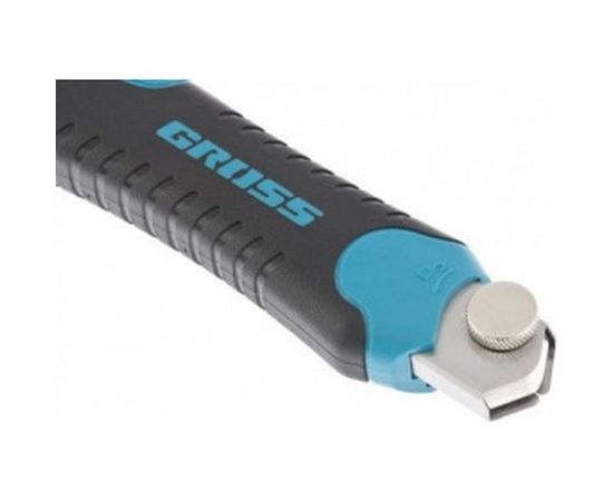 Нож 170 мм обрезиненный ABS - корпус, выдвижное сегментное лезвие 18 мм GROSS 78893 – изображение 4