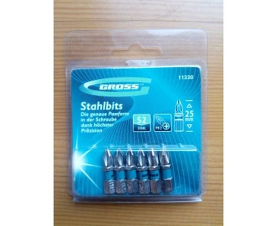 Набор бит РН2 х 25 мм  сталь S2 10шт. GROSS 11330 – изображение 5