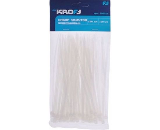 Пластиковый хомут Kroft белый 150 мм 100 шт. 202013 – изображение 2