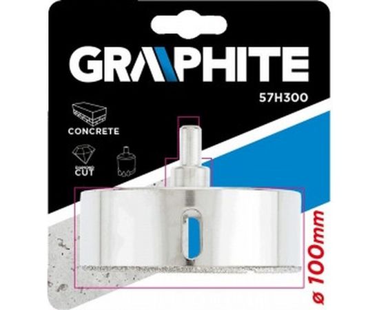 Сверло по керамической плитке 100 мм GRAPHITE 57H300 – изображение 2