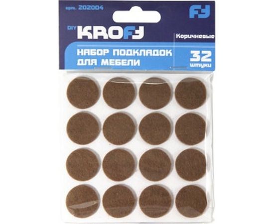 Набор подкладок для мебели KROFT 32шт коричневые 202004 – изображение 2