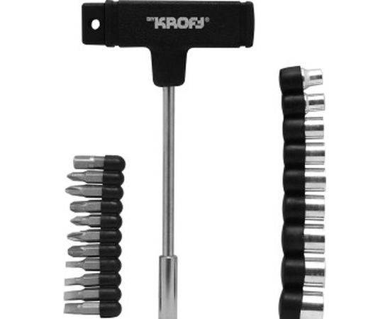 Отвертка с Т-образной рукояткой сменными битами и головками KROFT 21 в 1 203022 – изображение 2