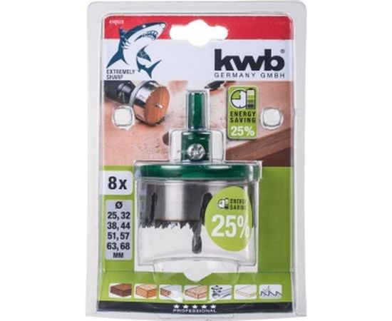 Коронка пильная наборная Energy Saving (25-68 мм;&nbsp;8 шт.) KWB 498920 – изображение 2