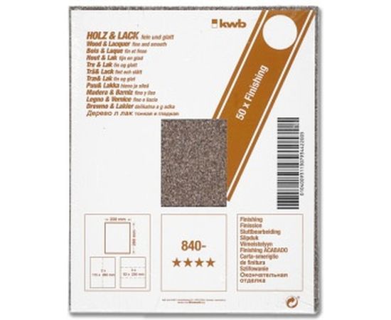 Наждачная бумага (230х280 мм; зерно 80)&nbsp;KWB 840-080 – изображение 3