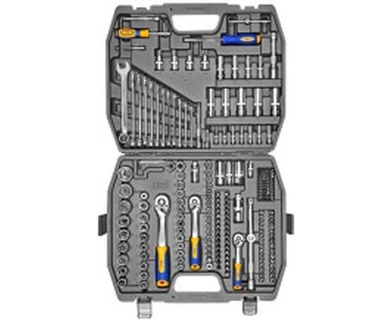 Набор инструмента 1/2 Dr 3/8 Dr и 1/4 Dr 218 предметов KRAFT KT 700684 – изображение 3