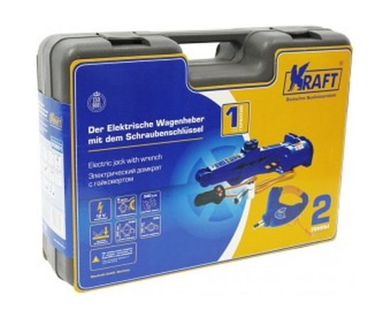 Электрический домкрат KRAFT 2 т, с гайковертом, в кейсе KT 850001 – изображение 4