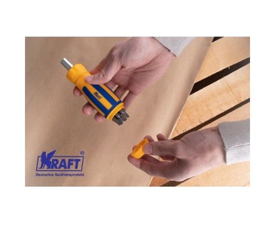 Реверсивная отвертка с битами 12 предметов KRAFT KT 700406 – изображение 5