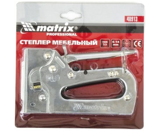 Мебельный металлический регулируемый степлер тип скобы 53, 6-14 мм MATRIX PROFESSIONAL 40913 – изображение 2