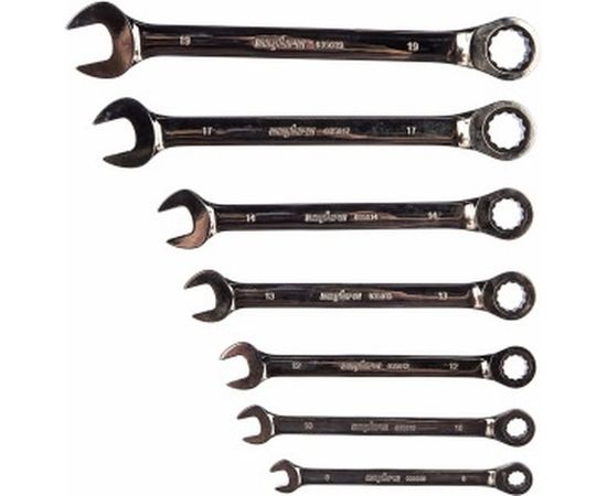 Набор комбинированных трещоточных ключей 7 шт Ombra SNAP GEAR 935007 – изображение 2