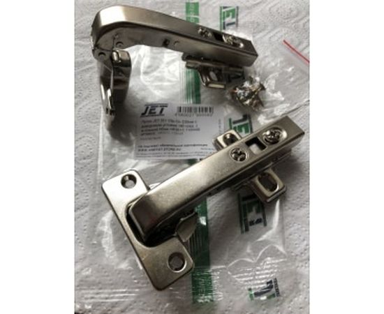 Угловая петля с доводчиком, с монтажной планкой JET 351 Clip-On D35мм 180 град. HR351C.110NI99 – изображение 3