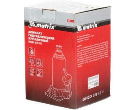 Гидравлический бутылочный домкрат 20 т, h подъема 244–449 мм MATRIX 50778 – изображение 3