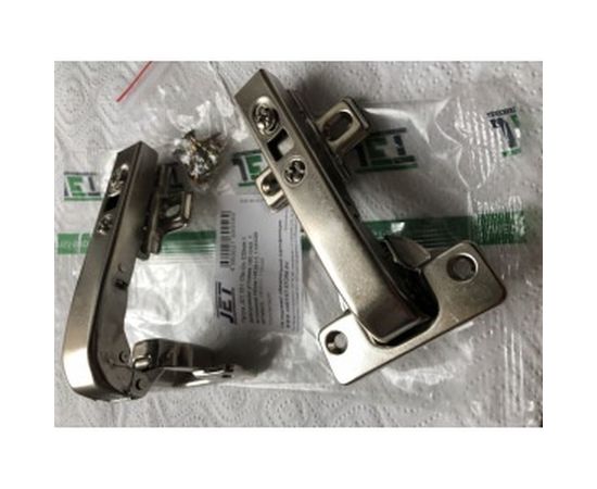Угловая петля с доводчиком, с монтажной планкой JET 351 Clip-On D35мм 180 град. HR351C.110NI99 – изображение 4
