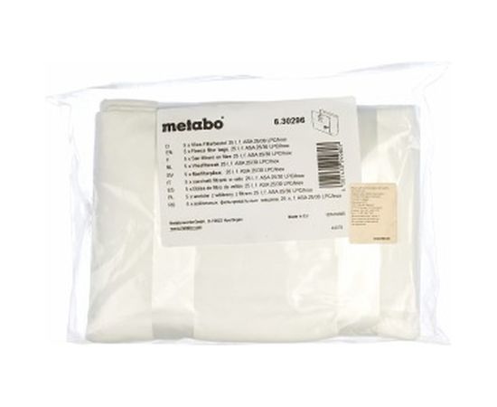 Мешки для пылесосов ASA25/30 L PC 5 шт. (25/30 л; флис) Metabo 630296000 – изображение 4