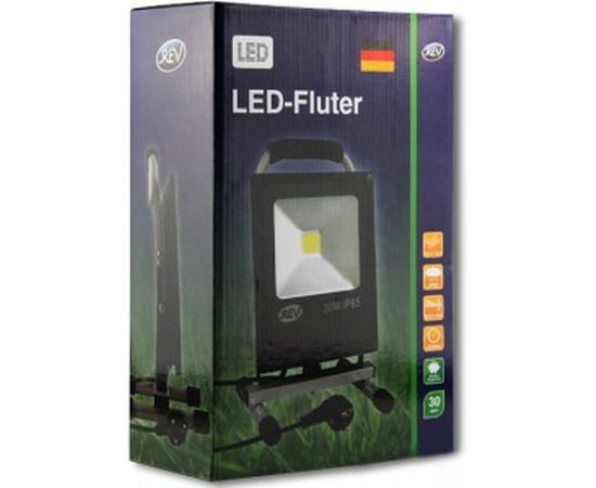 Светодиодный прожектор на подставке LED 30Вт, IP65, EXTRA SLIM-сверхтонкий, шнур 3м REV 32314 3 – изображение 2