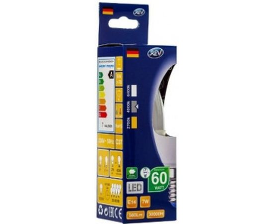 Светодиодная лампа LED C37 Е14 7W 600Лм, 4000K, холодный свет REV 32350 1 – изображение 2