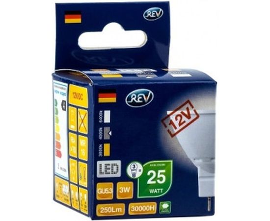 Светодиодная лампа LED MR16 GU5.3 3W 250Лм, 4000K, холодный свет, 12V REV 32370 9 – изображение 2