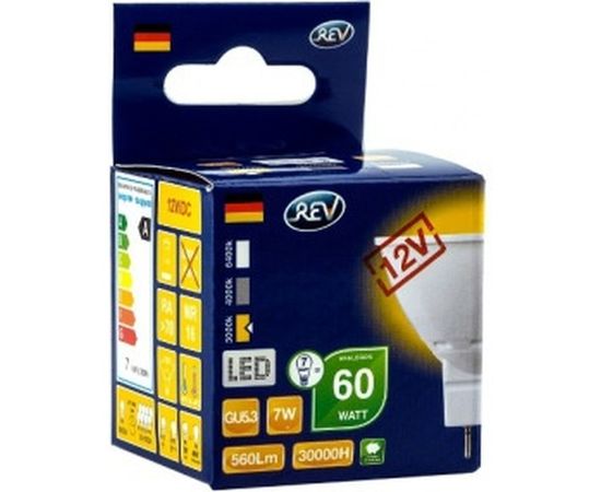 Светодиодная лампа LED MR16 GU5.3 7W 560Лм, 3000K, теплый свет, 12V REV 32373 0 – изображение 2