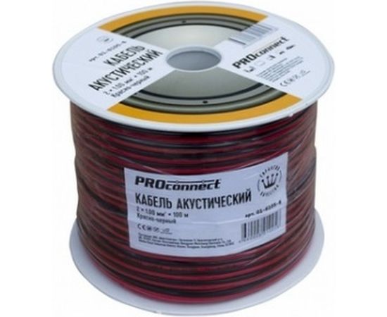 Акустический кабель 2х1.00 кв.мм, красно-черный, 100м PROCONNECT 01-6105-6 – изображение 2