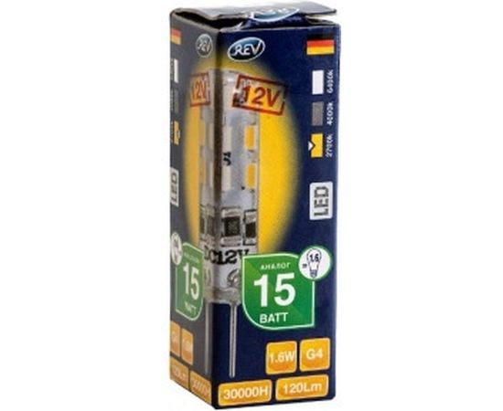 Светодиодная лампа LED JC G4 1.6W 120Лм, 2700K, теплый свет REV 32365 5 – изображение 2