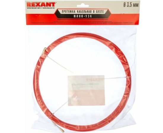 Кабельная протяжка (мини УЗК в бухте, стеклопруток, d=3,5мм, 15м, красная) REXANT 47-1015 – изображение 2