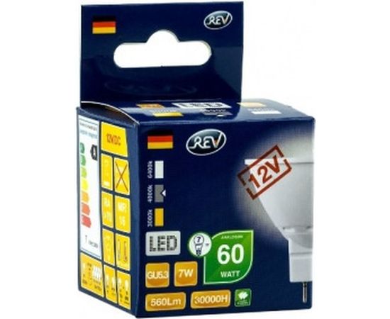 Светодиодная лампа LED MR16 GU5.3 7W 560Лм, 4000K, холодный свет, 12V REV 32374 7 – изображение 2