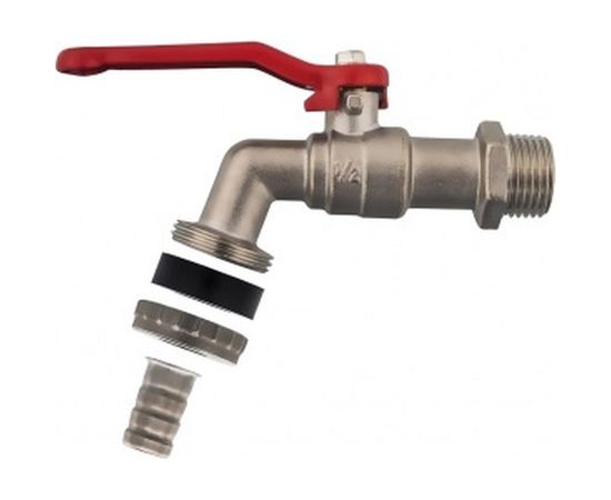 Водоразборный шаровой кран 1/2 латунь, никель QUATTRO ELEMENTI 246-425 – изображение 2