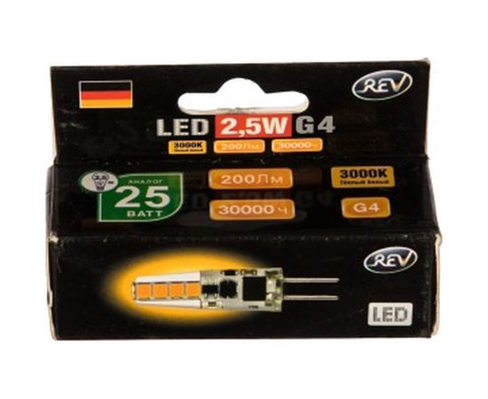 Светодиодная лампа REV JC G4, 2,5W, 3000K, 220V 32437 9 – изображение 3