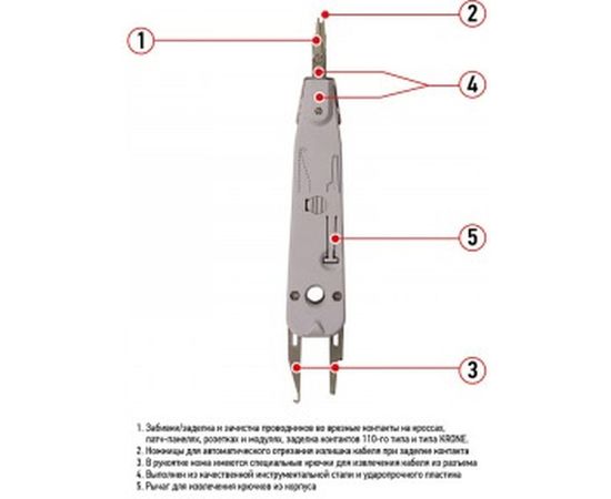 Инструмент для заделки и обрезки витой пары 110 REXANT ht-3141 12-4201 – изображение 3