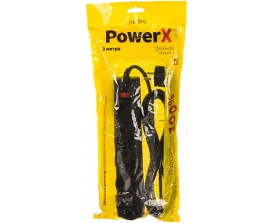 Сетевой фильтр PERFEO POWERX 3,0м 5 розеток черный 30&nbsp;013&nbsp;680 – изображение 3