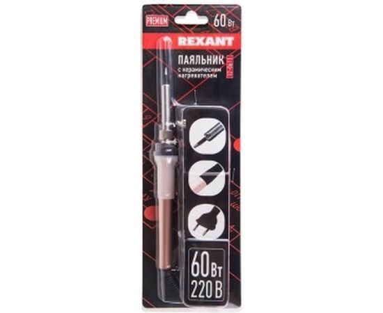 Паяльник с керамическим нагревателем REXANT 220В/60Вт (Japan type) 12-0611 – изображение 5