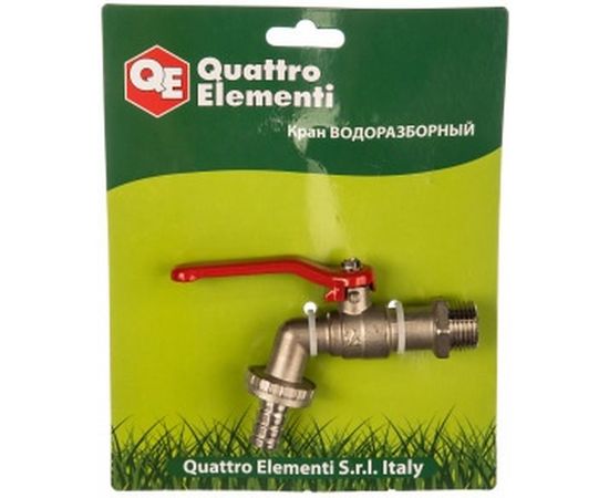 Водоразборный шаровой кран 1/2 латунь, никель QUATTRO ELEMENTI 246-425 – изображение 5