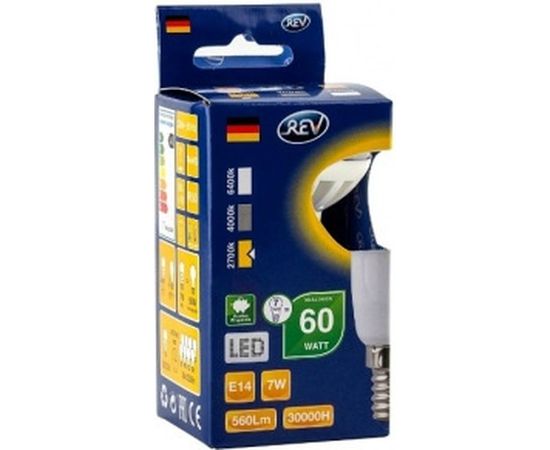 Светодиодная лампа LED R50 Е14 7W 560Лм, 2700K, теплый свет REV 32363 1 – изображение 2