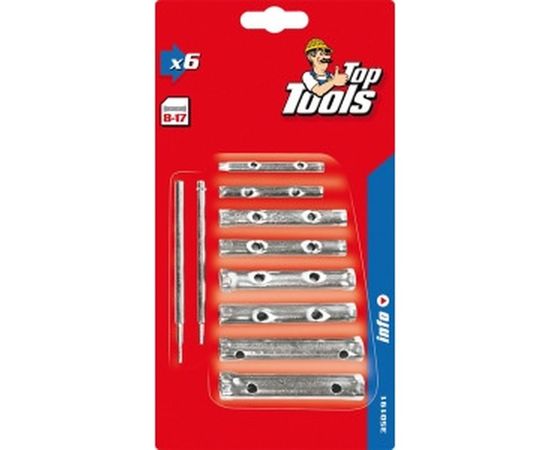 Набор торцовых трубчатых ключей Top Tools 8-17 мм, 6 шт. 35D191 – изображение 2