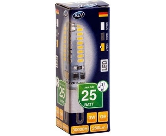 Светодиодная лампа LED JCD G9 3W 250Лм, 2700K, теплый свет REV 32367 9 – изображение 2