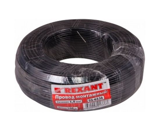 Провод ПГВА 1х1.50 кв.мм, 100м, черный REXANT 01-6536 – изображение 2